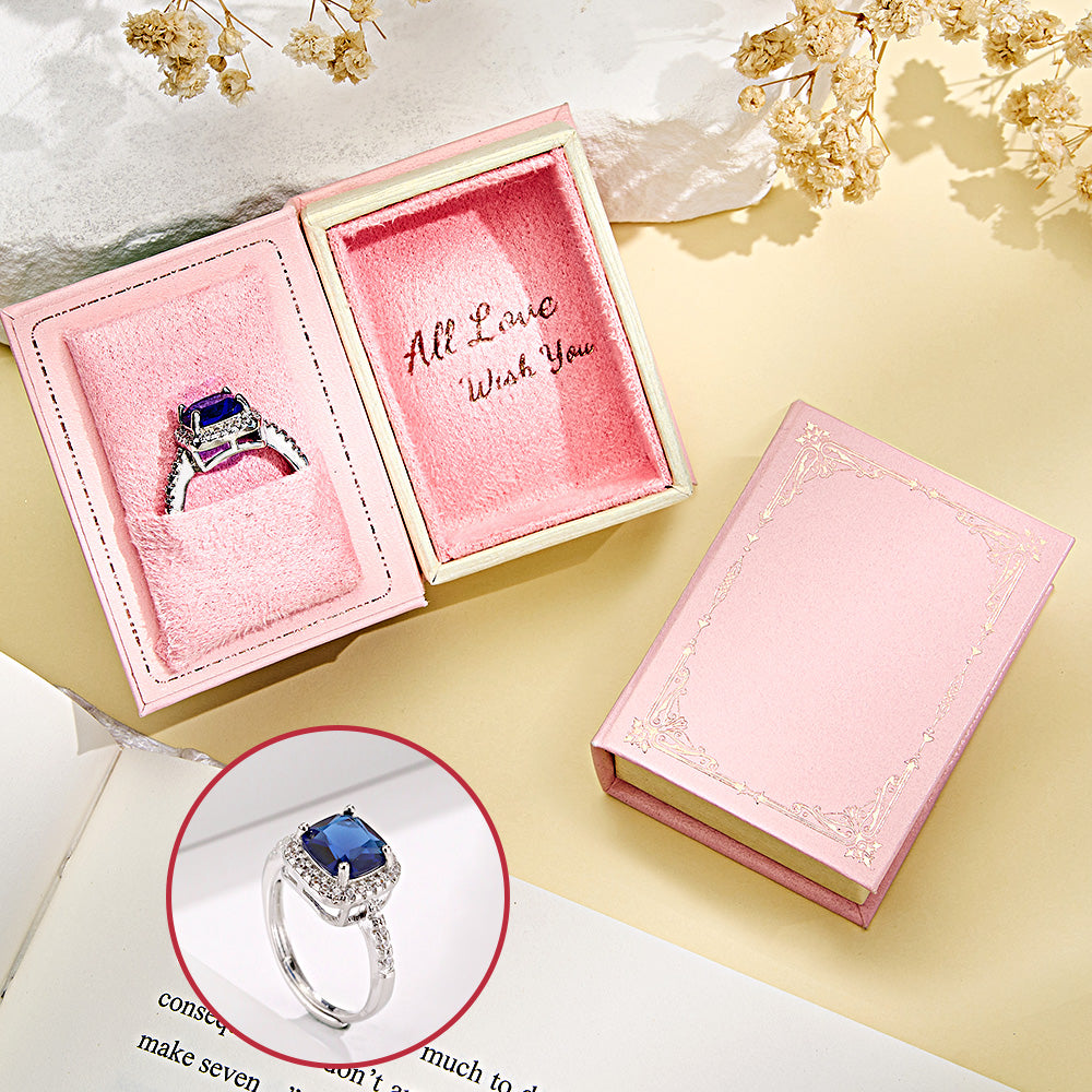Book Shape Box with Adjustable Ring Multicolor Valentine's Day Gift For Lover For Her