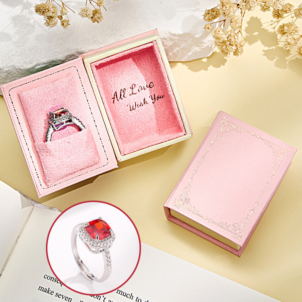 Book Shape Box with Adjustable Ring Multicolor Valentine's Day Gift For Lover For Her