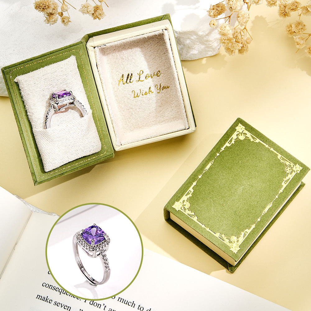 Book Shape Box with Adjustable Ring Multicolor Valentine's Day Gift For Lover For Her