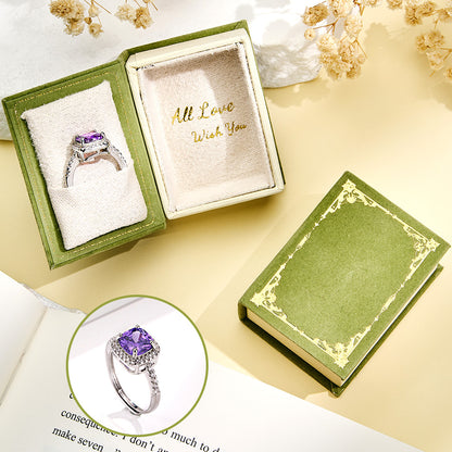 Book Shape Box with Adjustable Ring Multicolor Valentine's Day Gift For Lover For Her