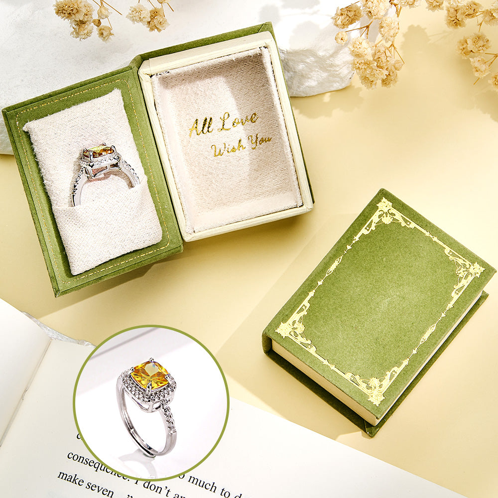 Book Shape Box with Adjustable Ring Multicolor Valentine's Day Gift For Lover For Her