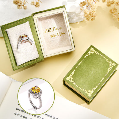Book Shape Box with Adjustable Ring Multicolor Valentine's Day Gift For Lover For Her