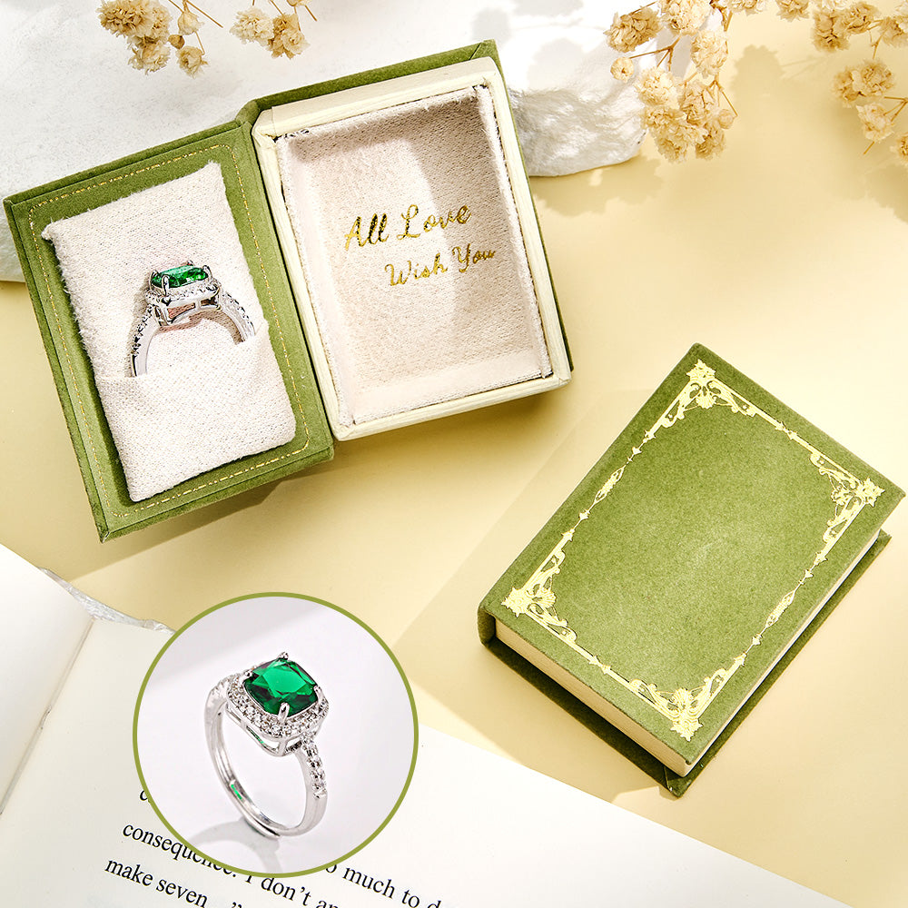 Book Shape Box with Adjustable Ring Multicolor Valentine's Day Gift For Lover For Her