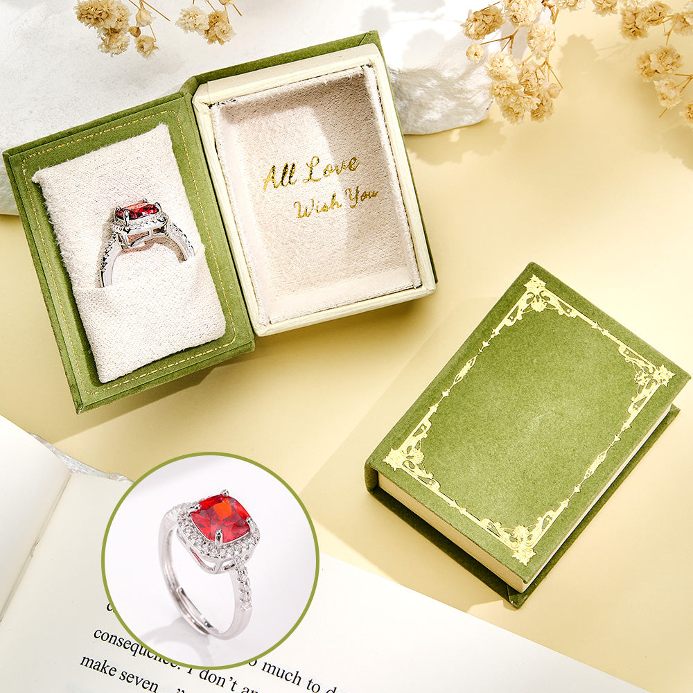 Book Shape Box with Adjustable Ring Multicolor Valentine's Day Gift For Lover For Her