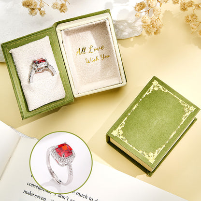 Book Shape Box with Adjustable Ring Multicolor Valentine's Day Gift For Lover For Her