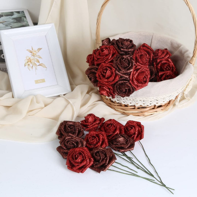Glitter Rose Bouquet Best Valentine's Day Anniversary Gift for Her