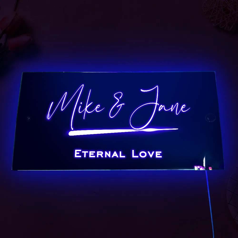Custom Name Mirror Sign Custom Text Led Multi Color Light Up Wall Hanging Neon Signs Home Decor Gift For Couple