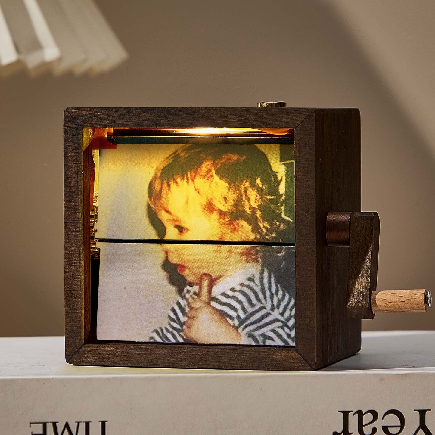 Custom Photo Flipbook Frame Animation Machine Mechanical Hand-cranked Flipbook Box Photo Album Baby Photo Cube Frame Baby's Firsts