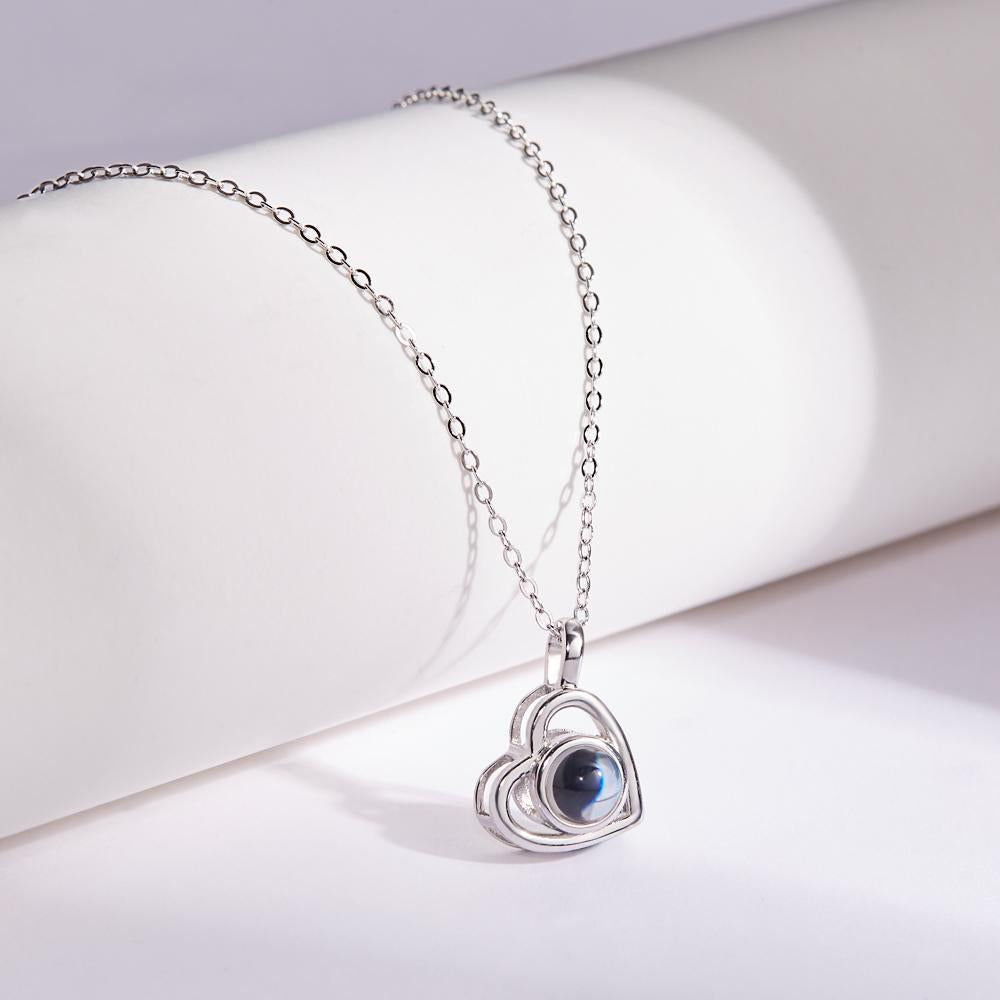 Custom Projection Photo Necklace Personalized Pet Photo Pendant Projection Chain Women Memorial Jewelry Gifts