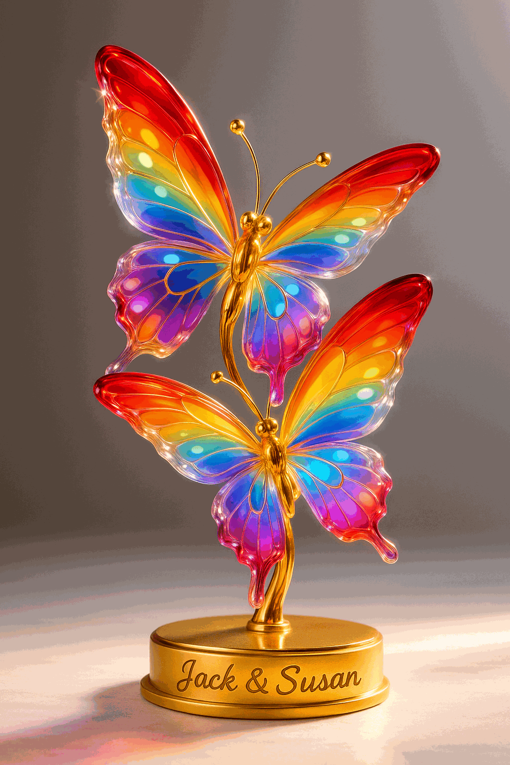 Handcrafted Crystal Butterfly Ornament – Glass Figurine with Vibrant Colors, Ideal Wedding, Birthday, or Valentine’s Gift