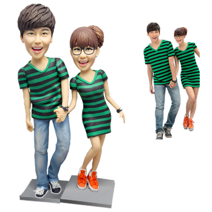Fully Customizable 2 person Custom Bobblehead With Engraved Text