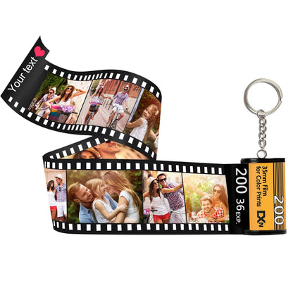 Custom Text For The Film Roll Keychain Personalized Picture Keychain with Reel Album Customized Anniversary Gifts