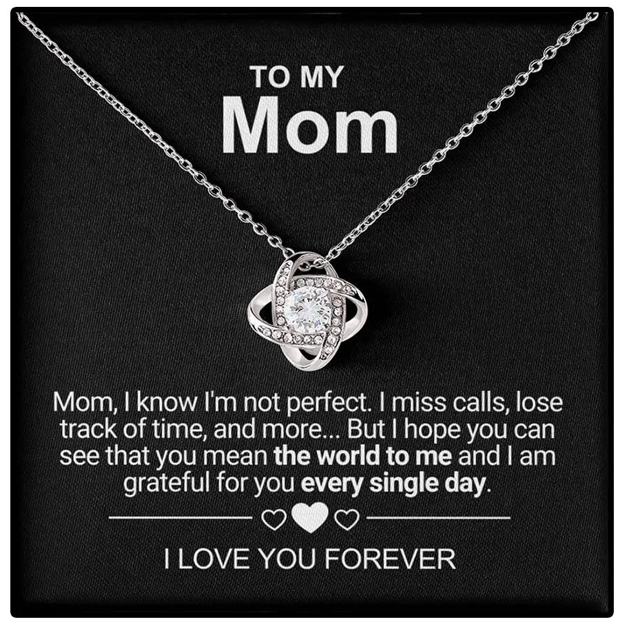 To My Love Necklace with Eternity Flower Red Rose Gift Box Set Mother's Day Gift