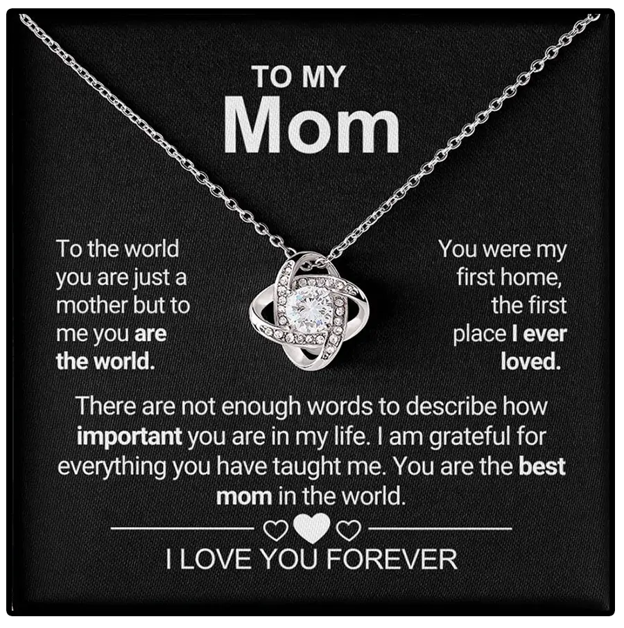 To My Love Necklace with Eternity Flower Red Rose Gift Box Set Mother's Day Gift