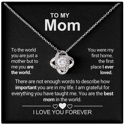 To My Love Necklace with Eternity Flower Red Rose Gift Box Set Mother's Day Gift
